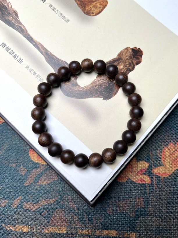 沉香【宠粉王炸】海南莺歌绿奇楠沉水级沉香8mm单圈圆珠男女保真