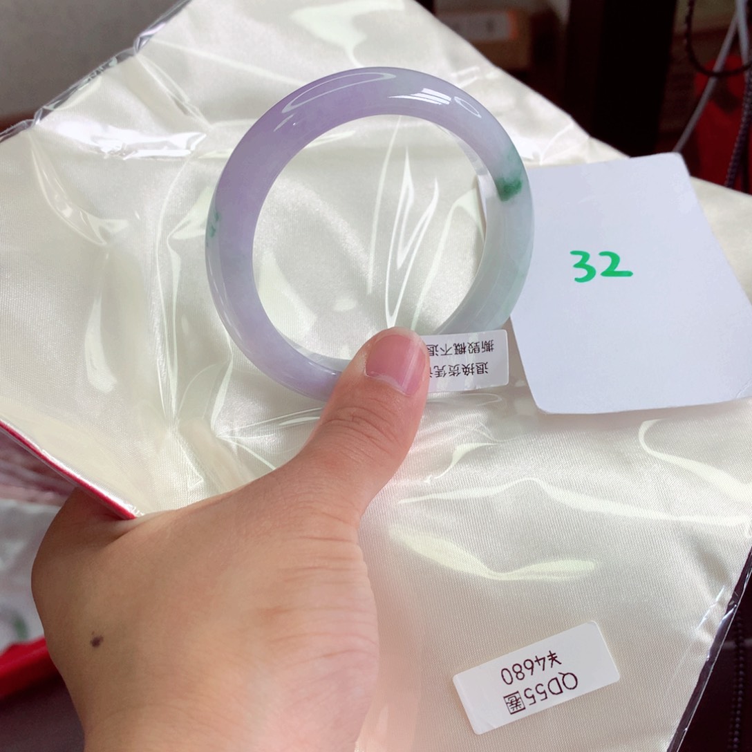 未镶嵌手镯翡翠缅甸天然A货翡翠手镯55.8