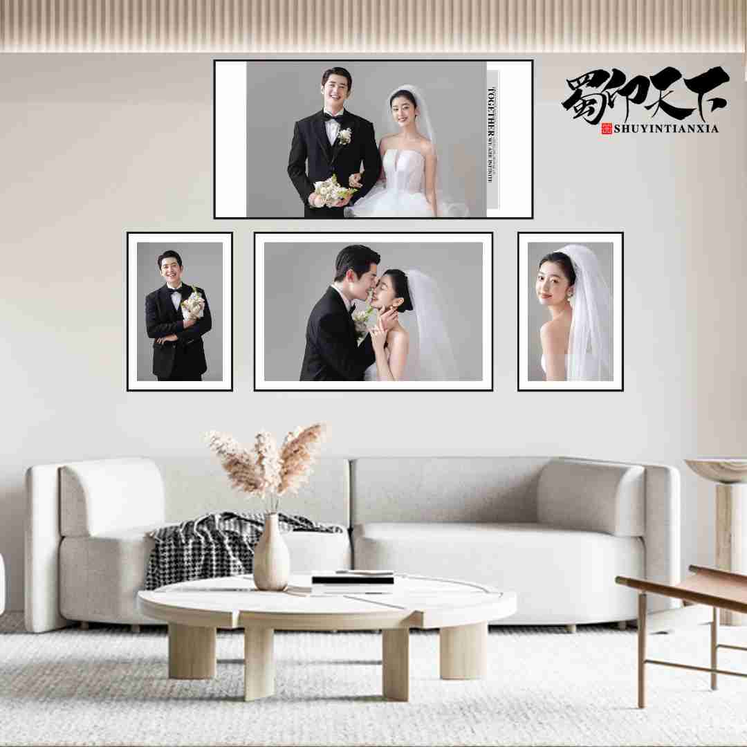 蜀印天下影楼新款高端相框挂墙照片墙组合婚纱照相框全家福宝宝