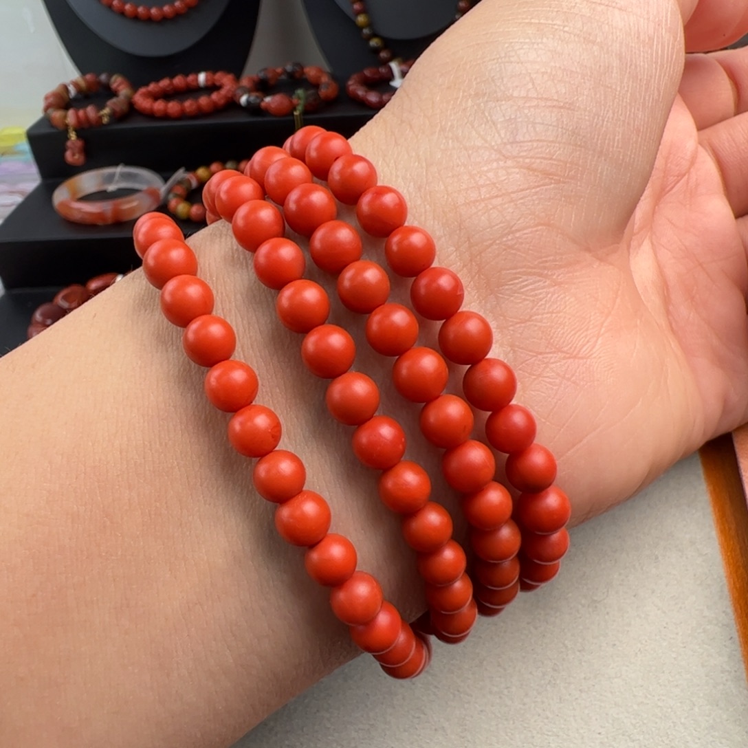 南红玛瑙未镶嵌（保山哑光长链5+）