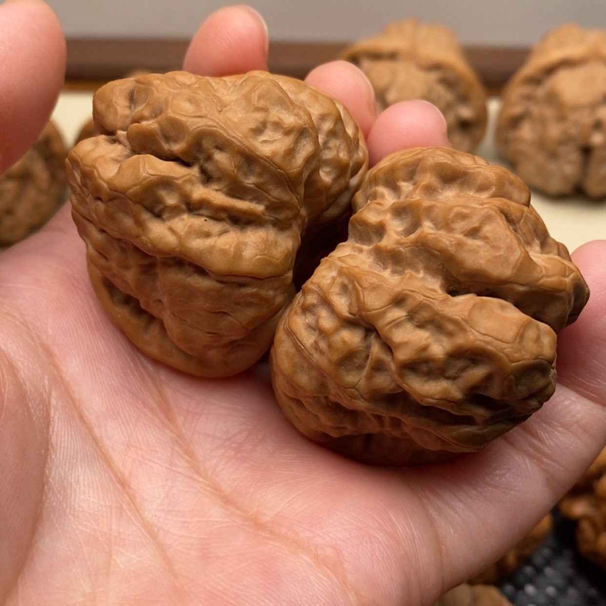 【闪购商品】把件文玩核桃开背蛙边43左右