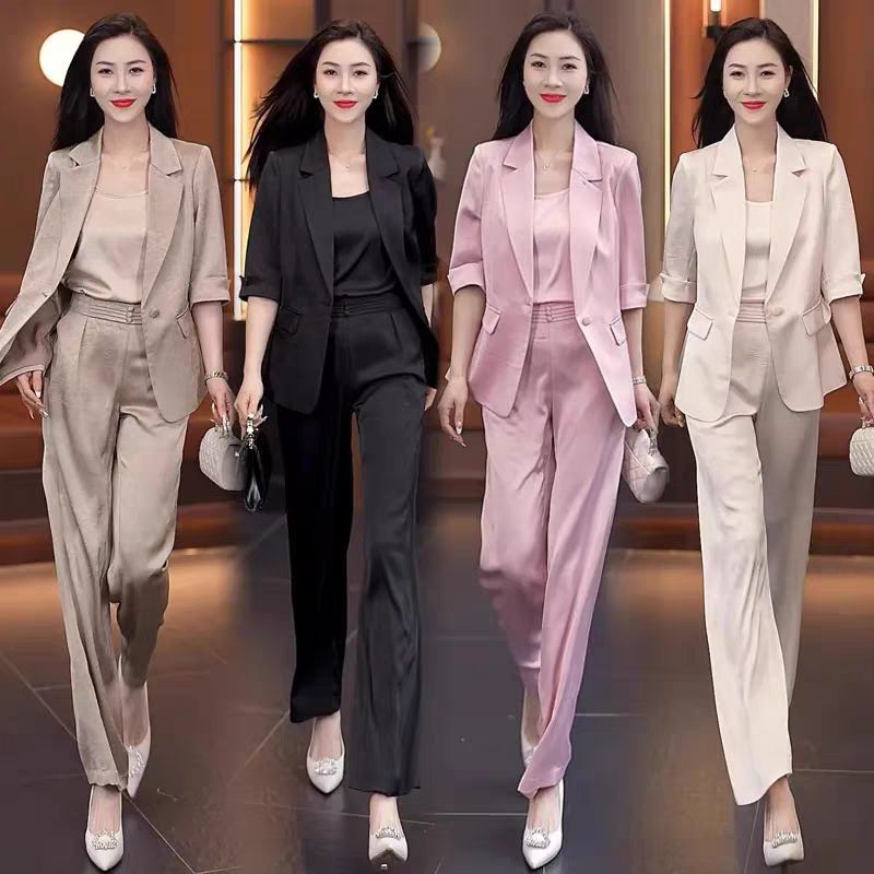 宽松型西装领休闲女常规袖衬衫袖西装洋气显瘦女神范小个子千金风