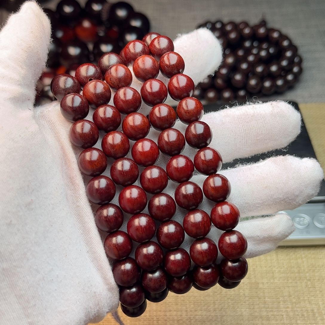 檀香紫檀（小叶紫檀）1.0 108颗 红