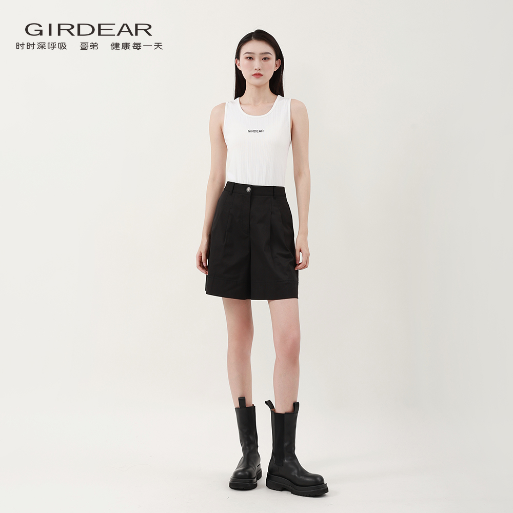 GIRDEAR/哥弟 25年早春新款修身无袖T恤舒适百搭打底背心女130015