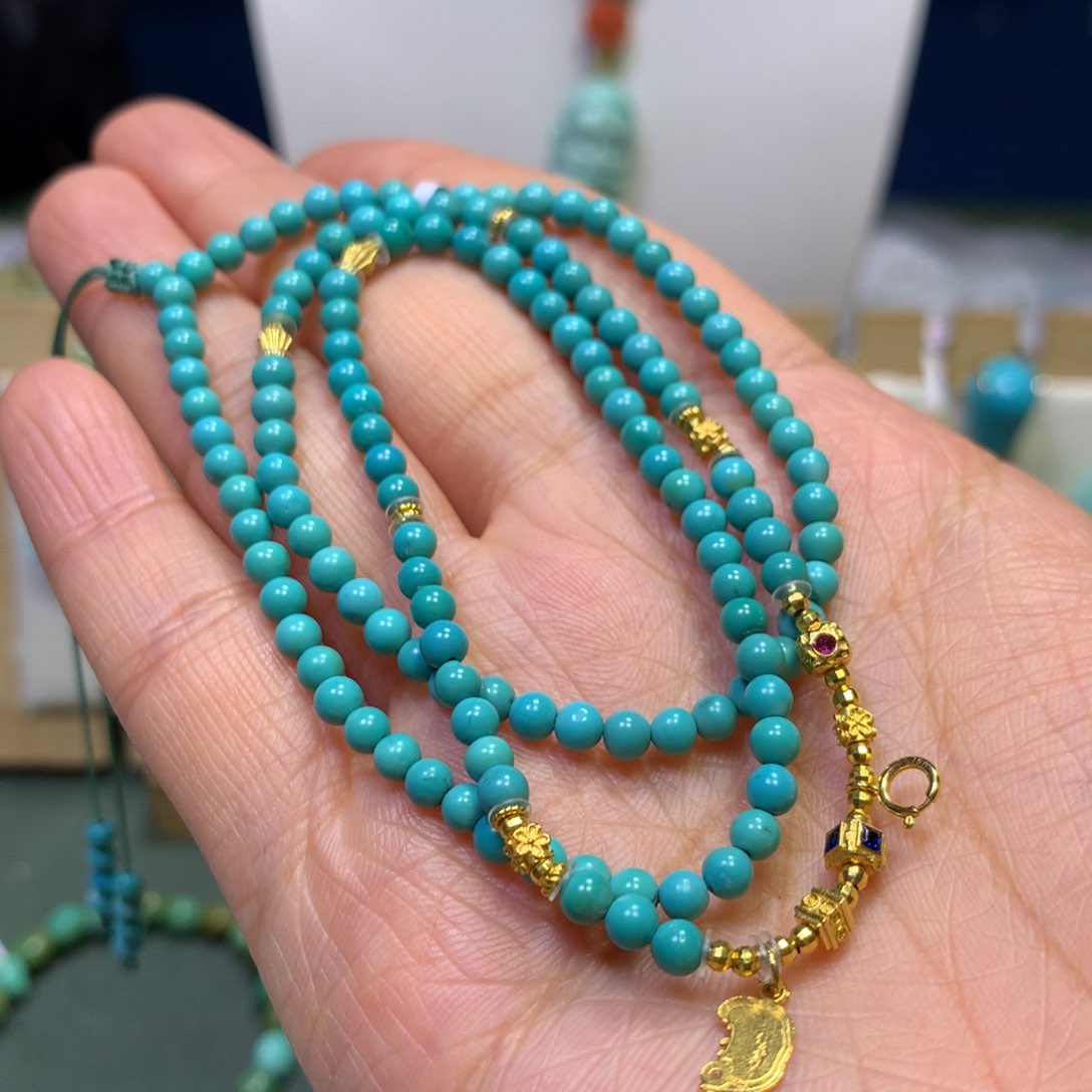 绿松石万能链18K金镶嵌