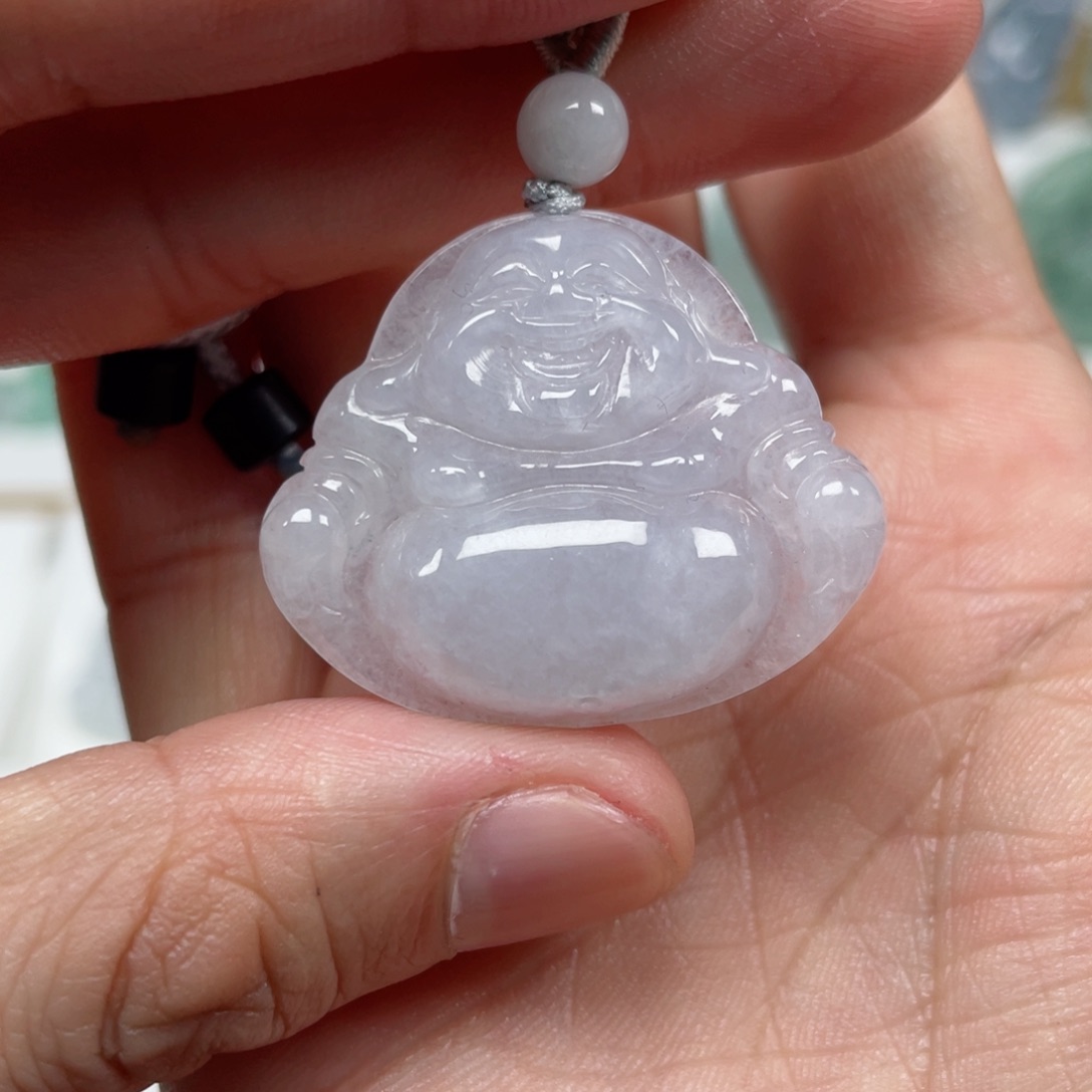 翡翠颈饰未镶嵌天然缅甸翡翠A货佛公F2号