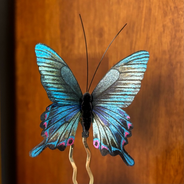 非遗绒花【蝶舞】古风饰品蚕丝绒花不支持七天无理由退换货