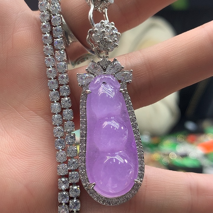 翡翠银S925镶嵌颈饰