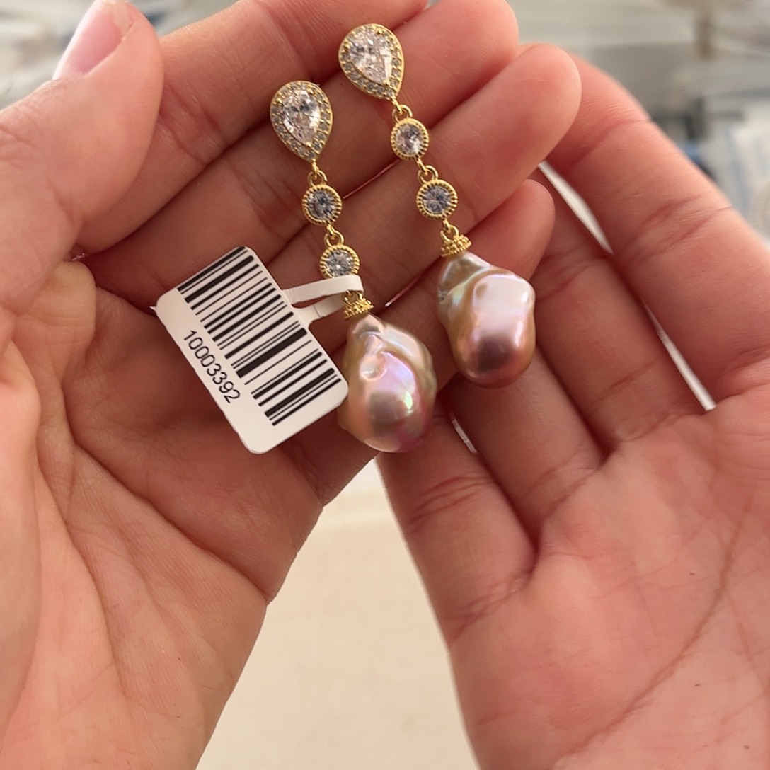 淡水珍珠耳饰合金