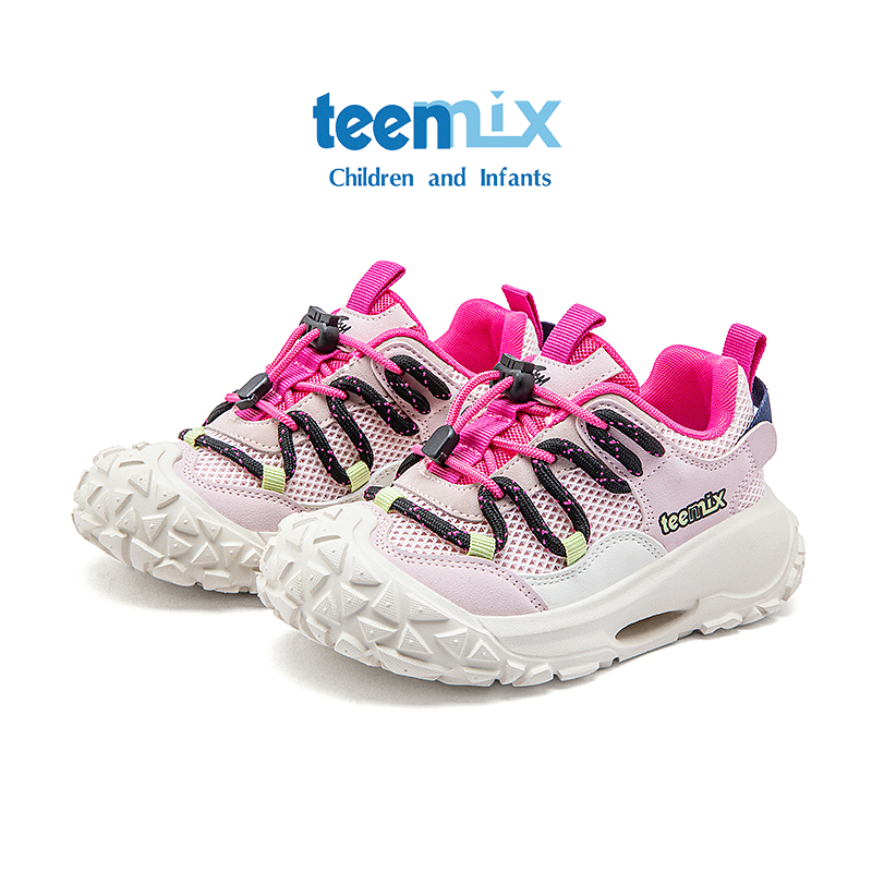 天美意儿童休闲风男童鞋子透气跑鞋跑步鞋中大童女童运动鞋