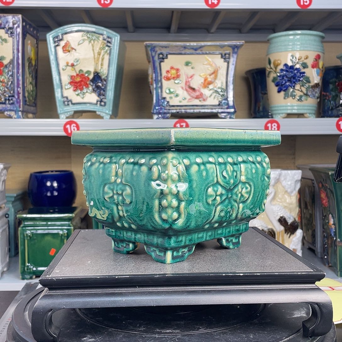 红陶栀***園岭南石湾盆