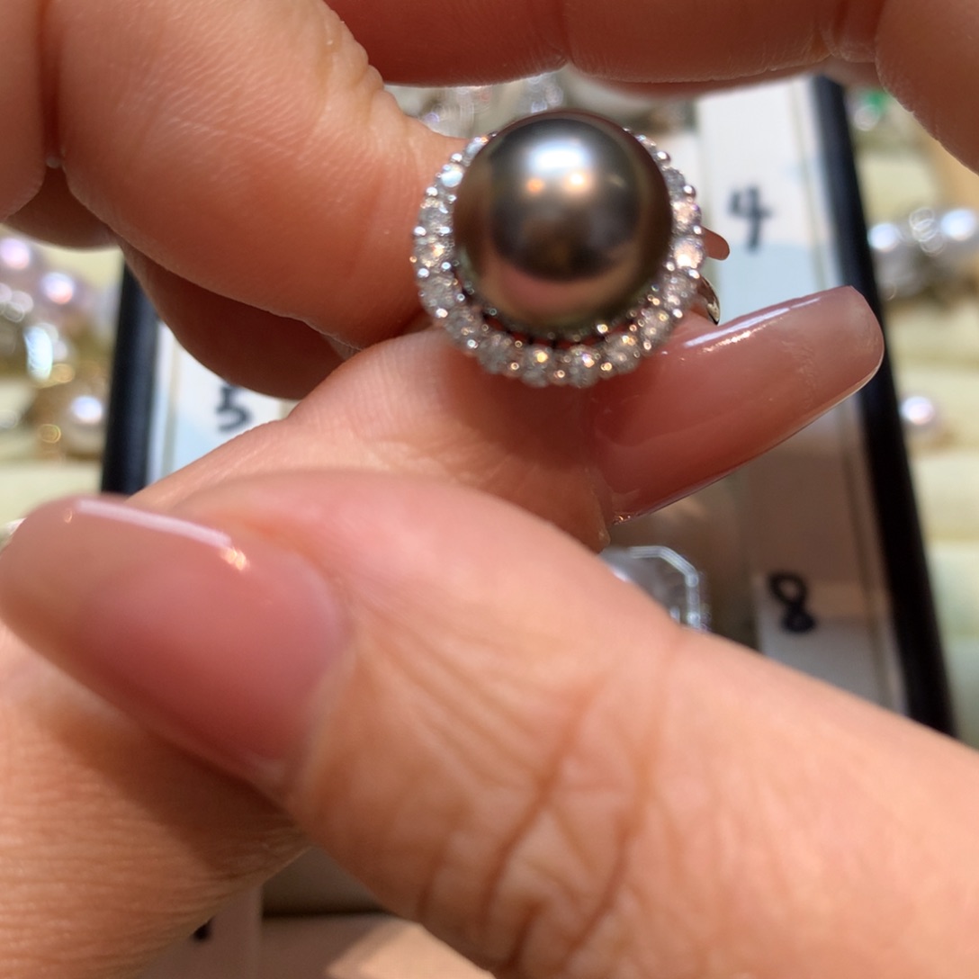 海水珍珠戒指银S925镶嵌