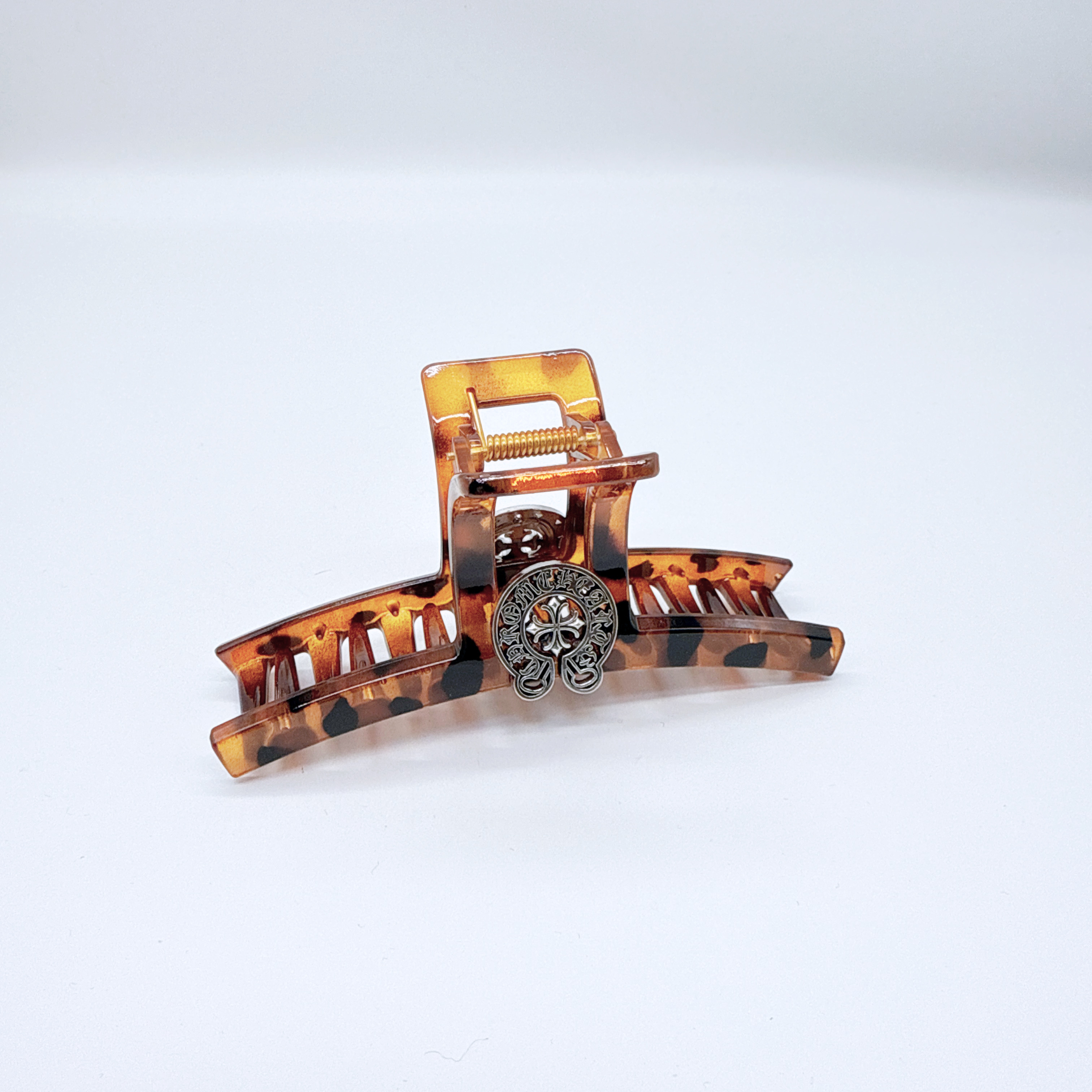 Mi33 方头豹纹马蹄扣十字标大号抓夹 Z13060Z151