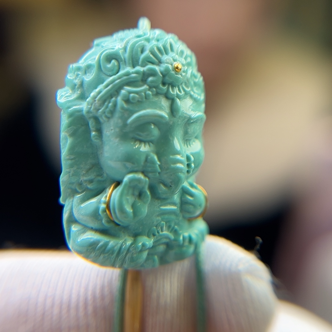 绿松石18K金镶嵌珠宝奇石