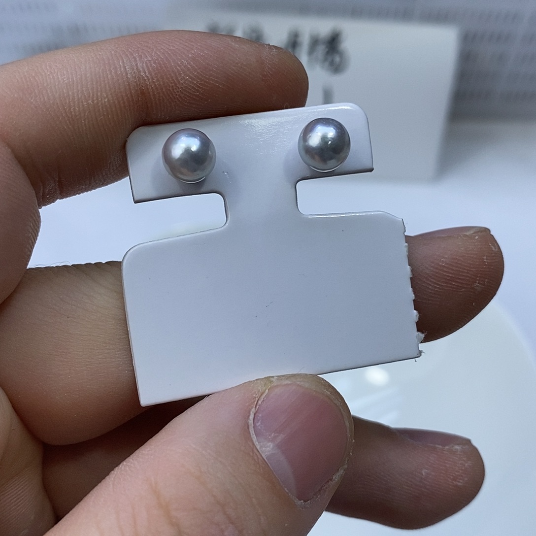 海水珍珠耳饰银S925镶嵌