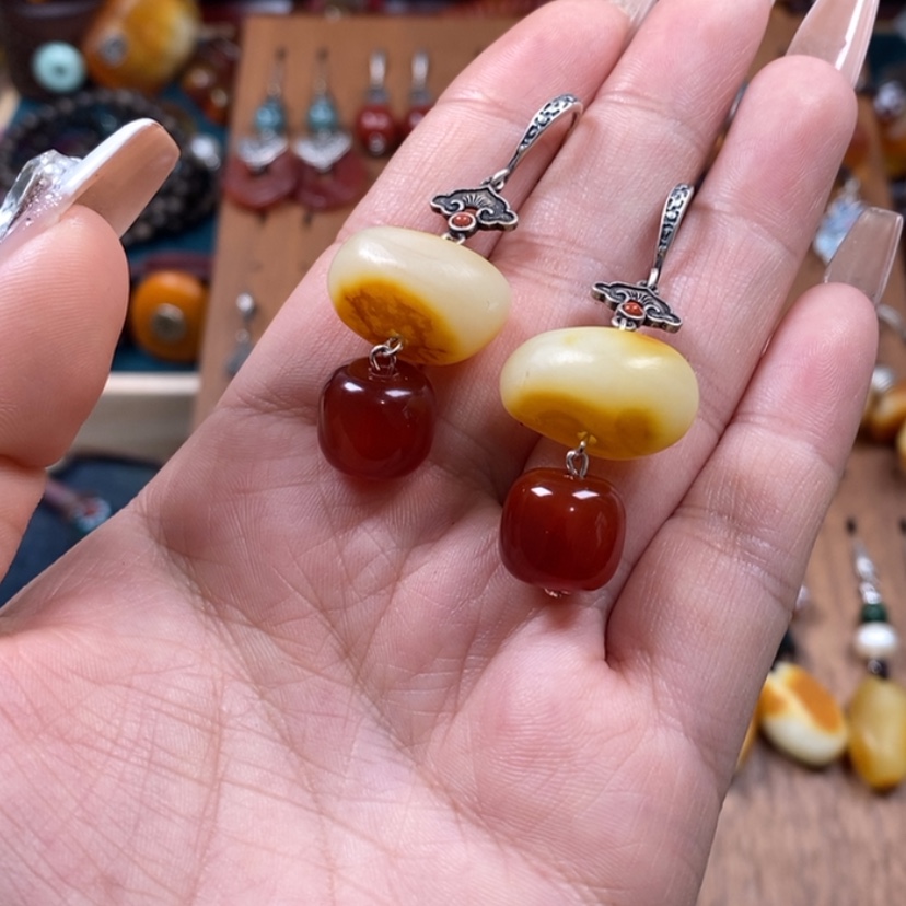 【闪购商品】蜜蜡耳饰未镶嵌耳环