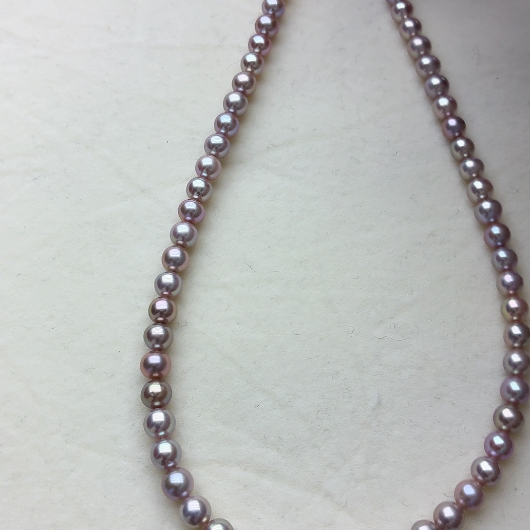 银珍珠项链5-6炫彩紫