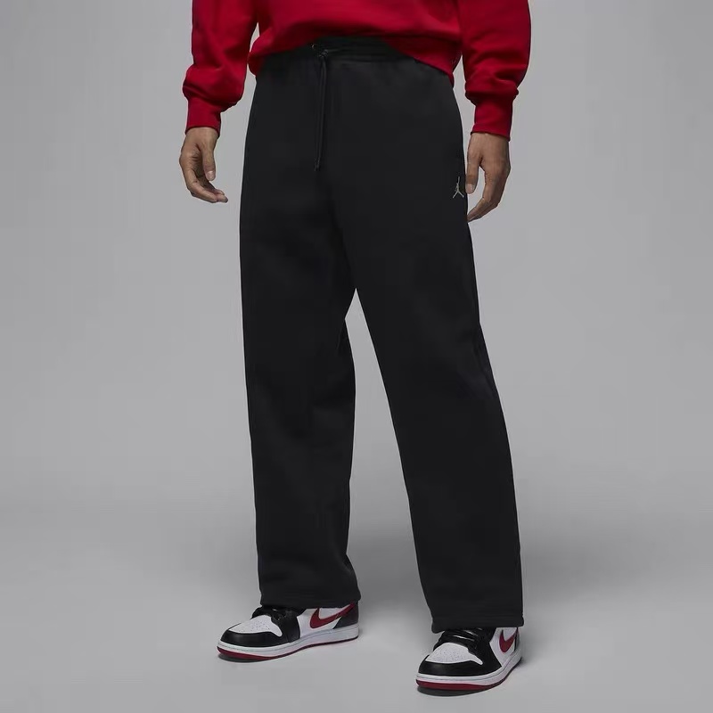耐克/NIKEJordan耐克男子宽松加绒黑色直筒长裤春新款 IB7239010