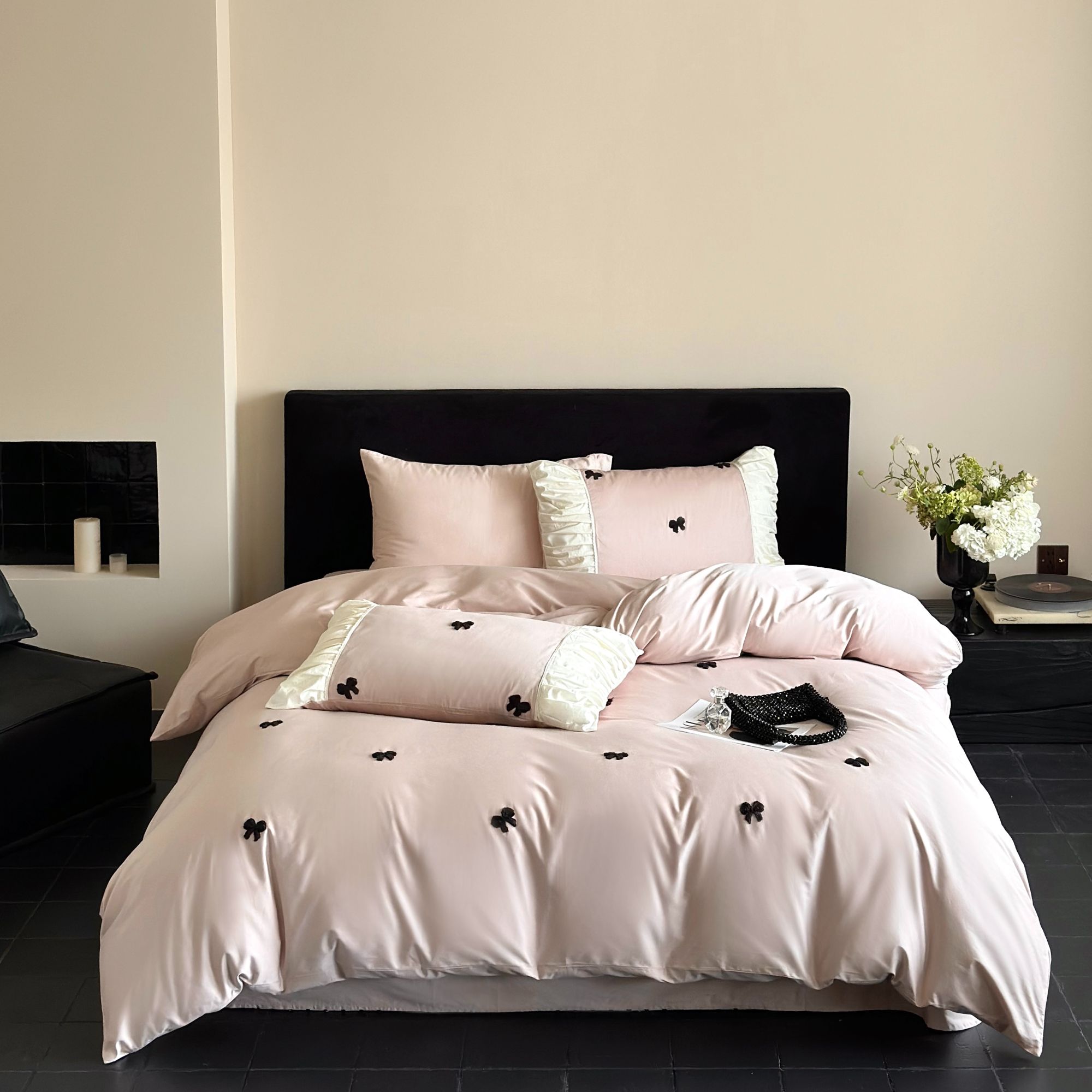 小玲子 少女清梦-粉 全棉120支新疆长绒棉 轻奢 简约 亲肤 套件