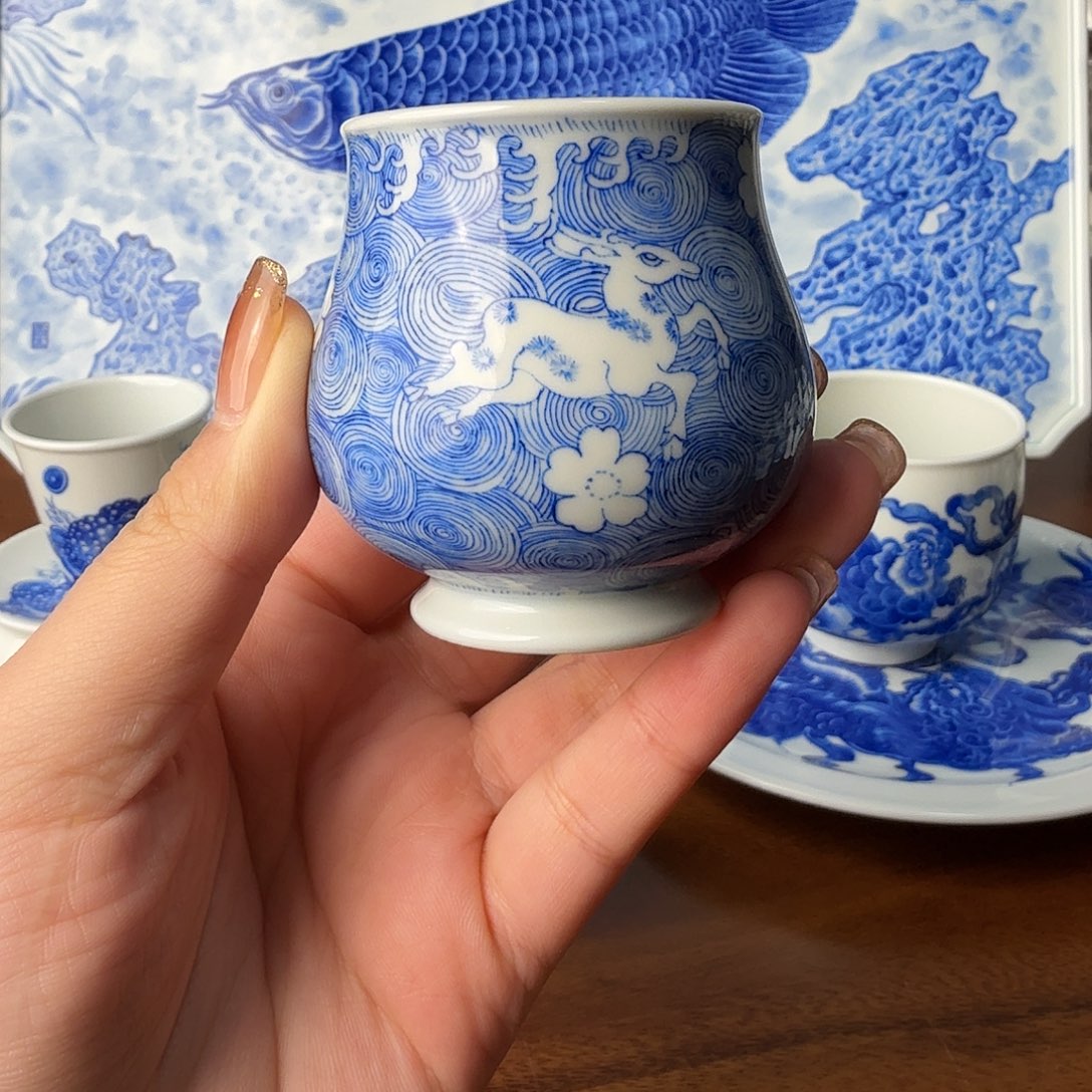 盉木。   落花流水杯。 