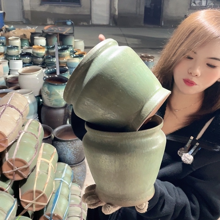 紫砂花盆正品口19高19