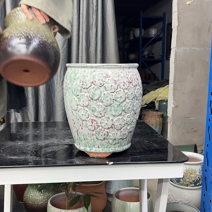 19×21 -粗陶花盆有孔-买买买