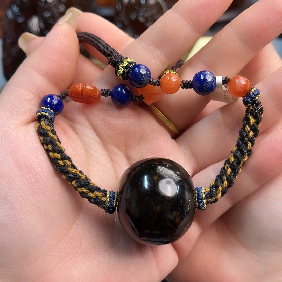 琥珀手链未镶嵌抚顺琥珀单珠吊坠项链31x28