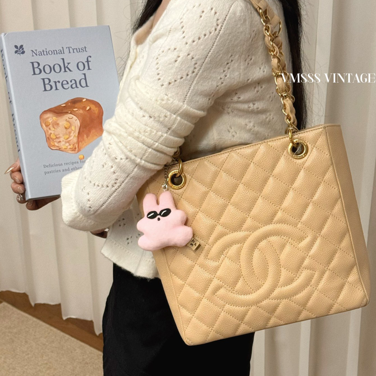 95新 Chanel/香奈儿 奶茶色pst荔枝牛11开单肩包/83097 经典 时尚