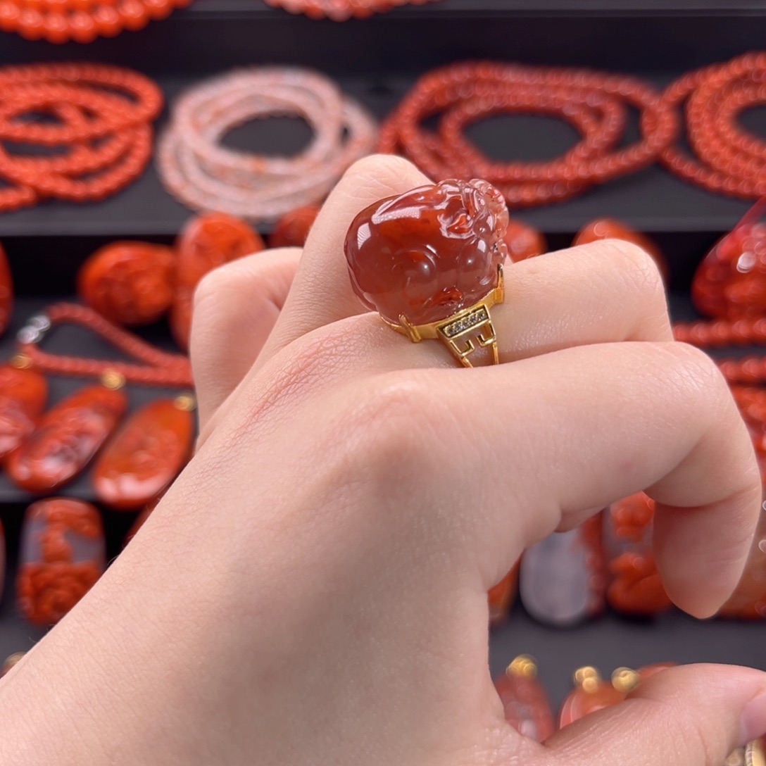 南红玛瑙南红银S925镶嵌