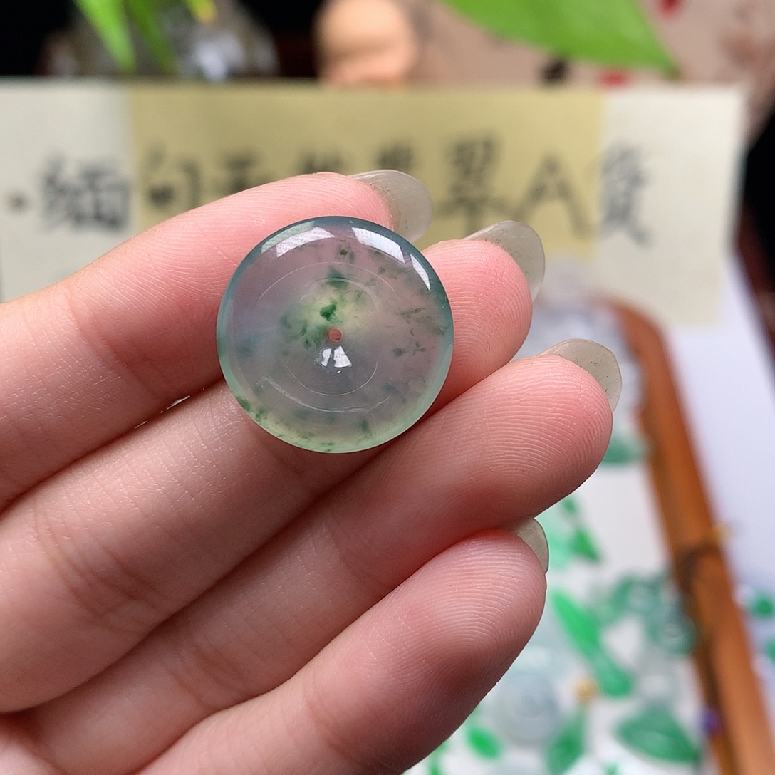 翡翠散珠缅甸天然A货翡翠冰种平安扣