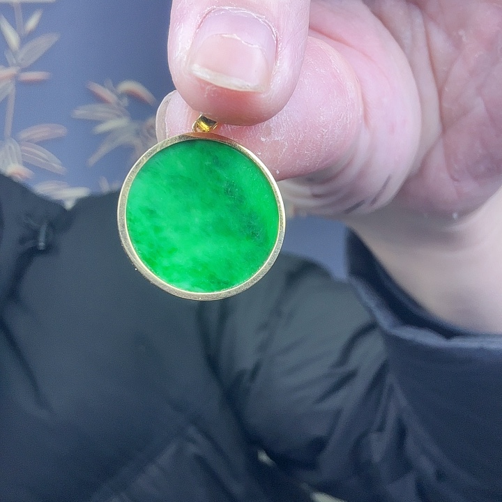 翡翠吊坠(不含链)18K金镶嵌别****7特价 新年