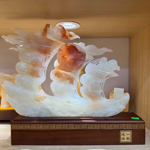 【47*9*39新中式家居一帆风顺船摆件】办公室开业新居入伙送礼