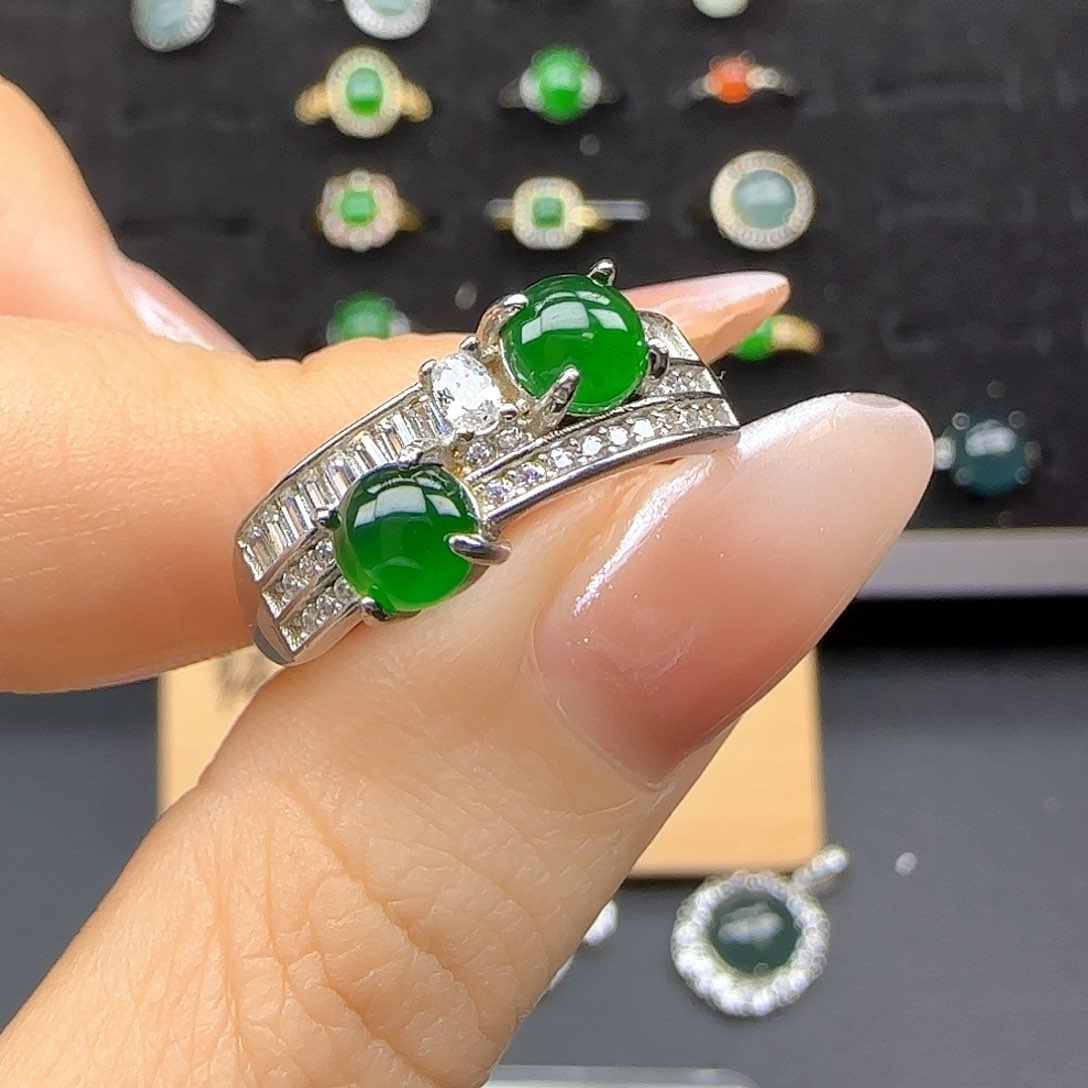 银S925镶嵌戒指翡翠