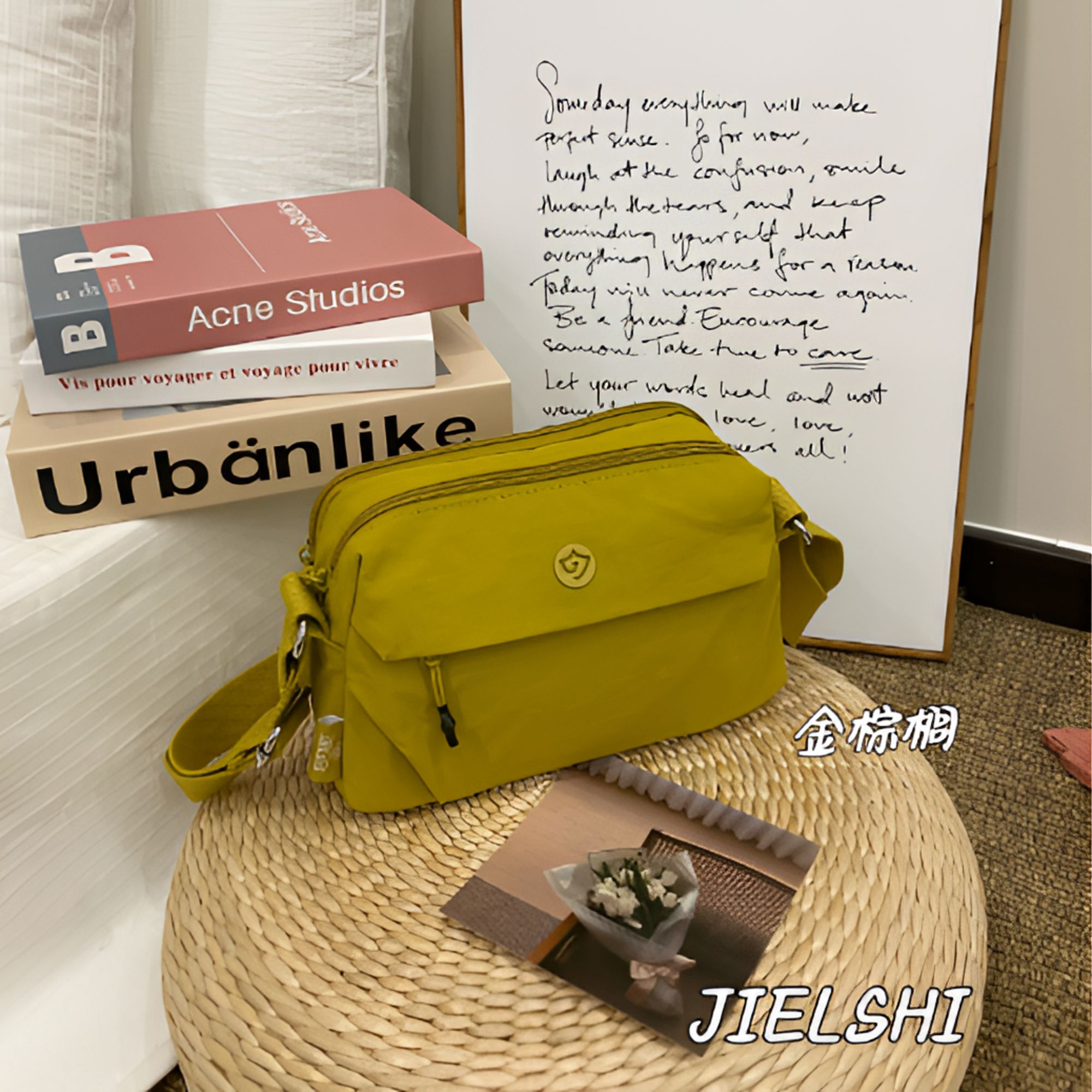 静静轻奢新款单肩斜跨女包2090