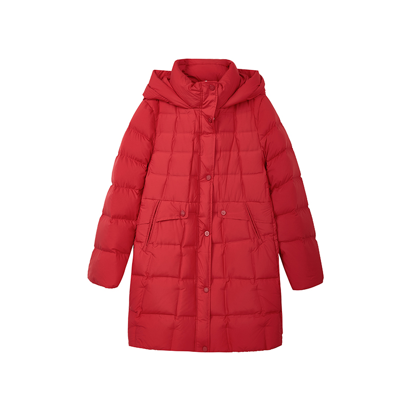 【达人专属】简约通勤高级感羽绒服中国红气质外套S8626