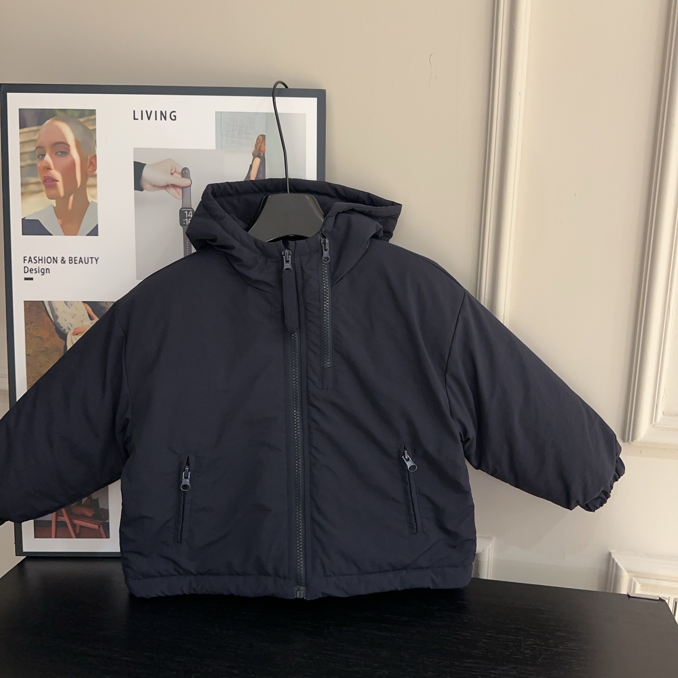 【两个小盆友】秋冬款韩版休闲男女童连帽加厚保暖棉服外套883917