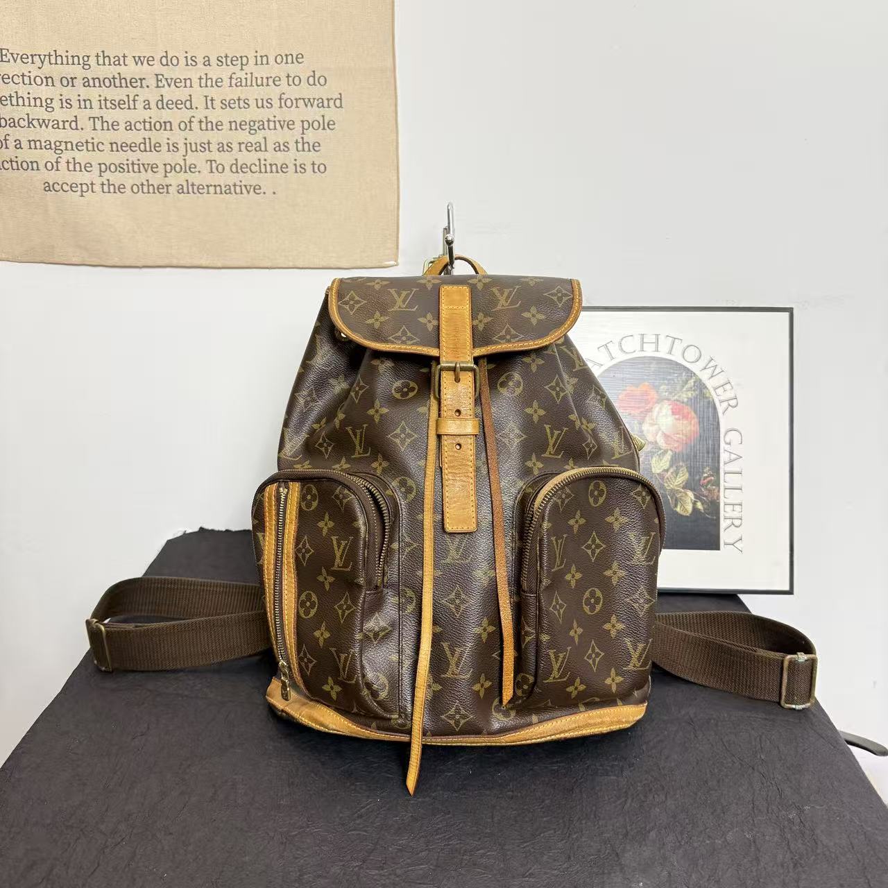 95新 LouisVuitton/路易威登 lv老花双肩包/贝克汉姆包/男女同款