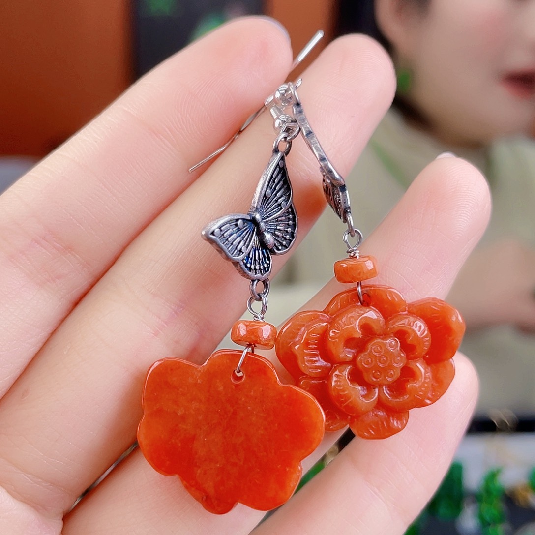 翡翠未镶嵌耳饰饰品