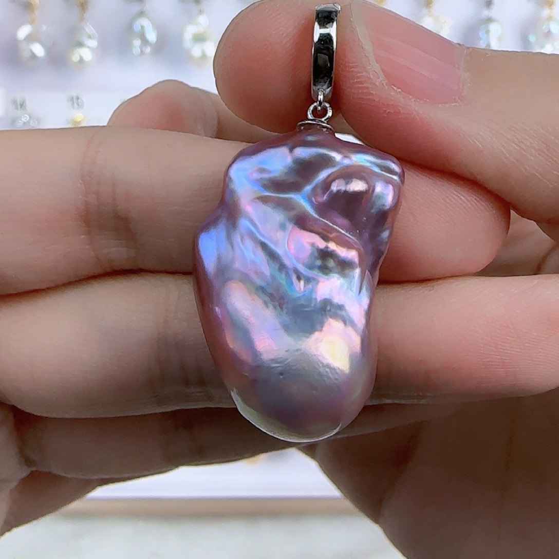 淡水珍珠吊坠(不含链)未镶嵌哮*