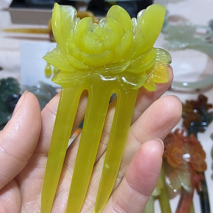 蛇纹石玉未镶嵌发簪雪