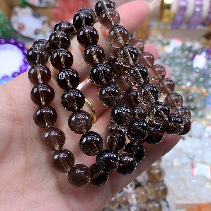 水晶手串未镶嵌茶水晶 10mm