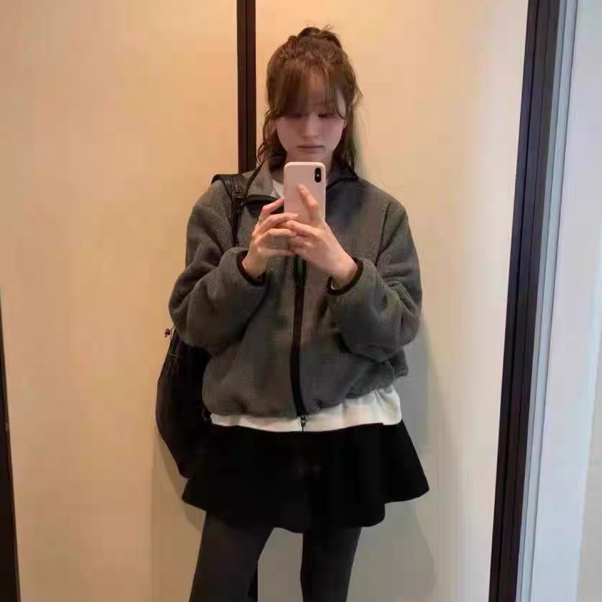 韩国东大门ounce立领百搭松弛感拉链摇粒绒外套