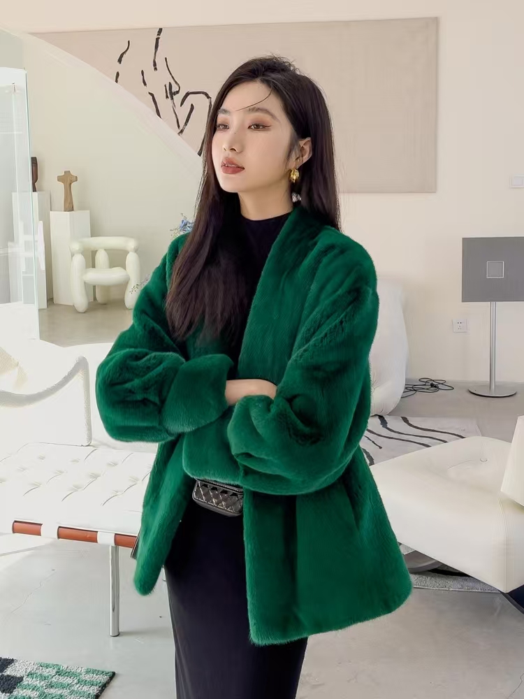 人造皮草 秋冬新款皮毛一体仿水貂百搭女款气质短款时尚女士简约