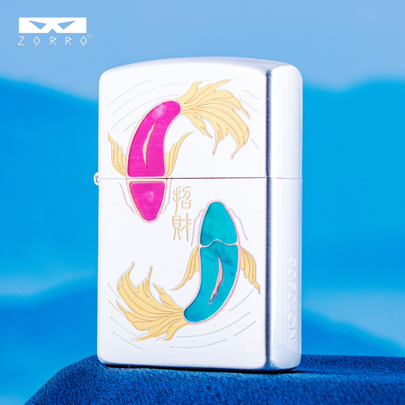 ZORROZORRO防风夜光锦鲤煤油打火机创意高品工厂礼品浙江温州金属