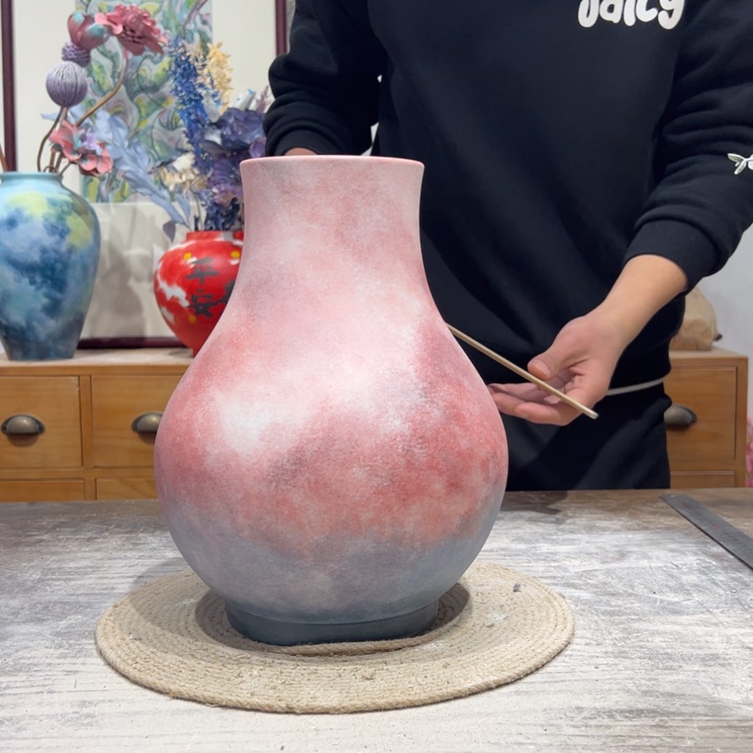 摆件陶瓷花瓶高31口10