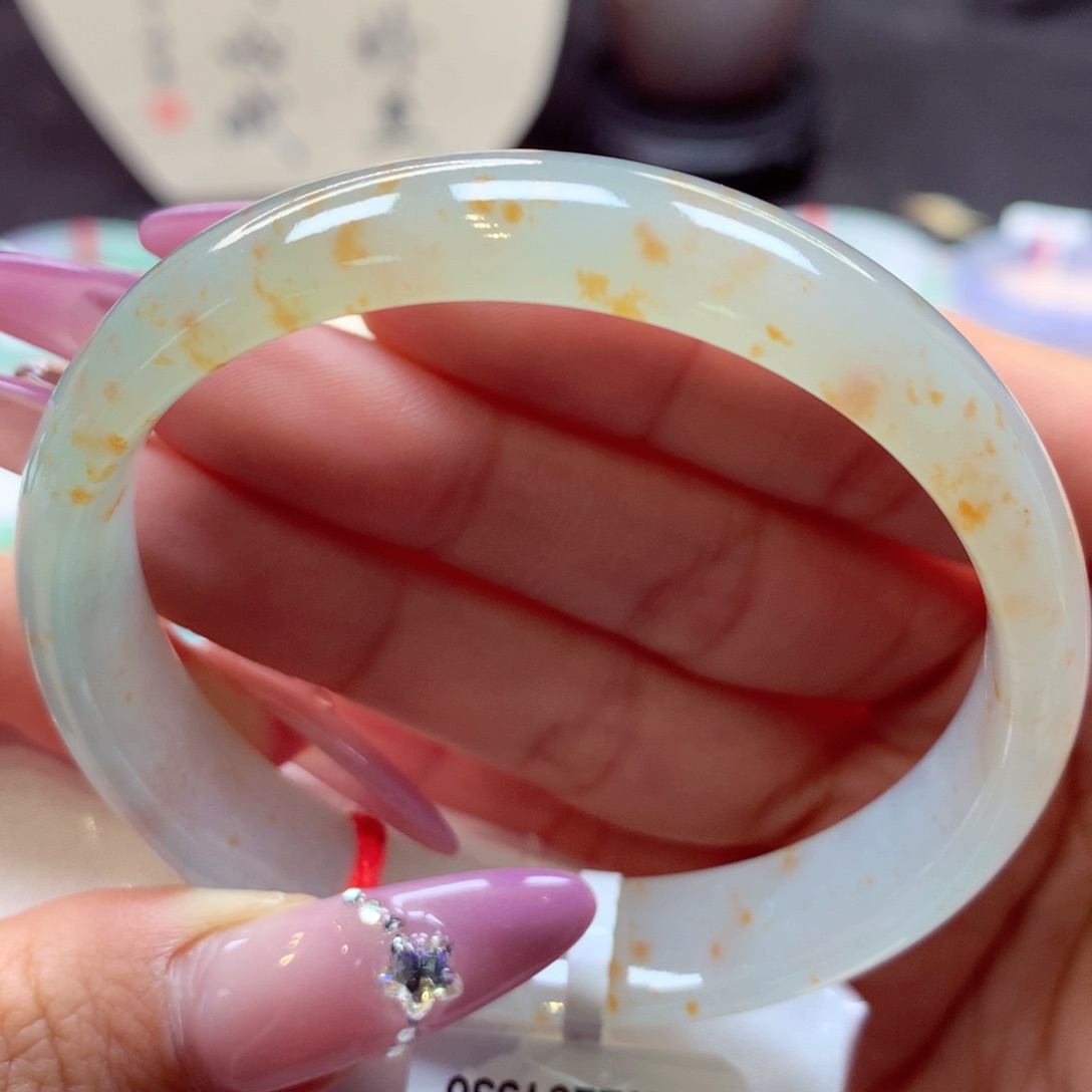 翡翠手镯未镶嵌桂花糕22号66