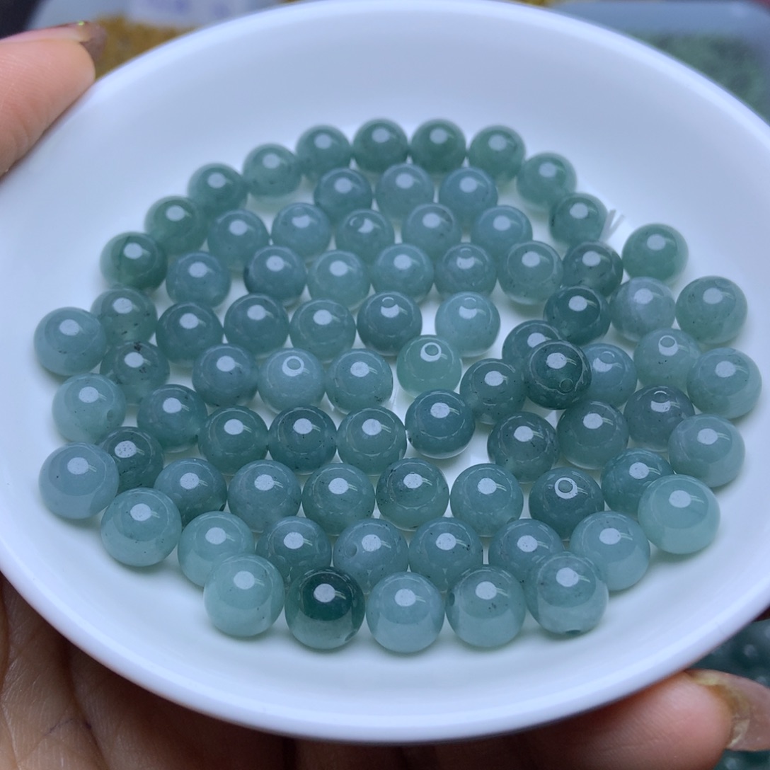 未镶嵌手链翡翠卡8冰蓝水10个