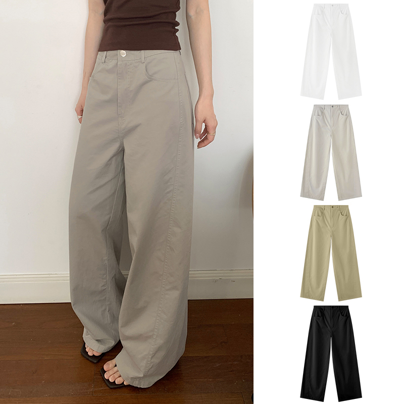 Miss sumeyY3739自制灰色阔腿休闲裤女新品百搭显瘦香蕉镰刀裤子