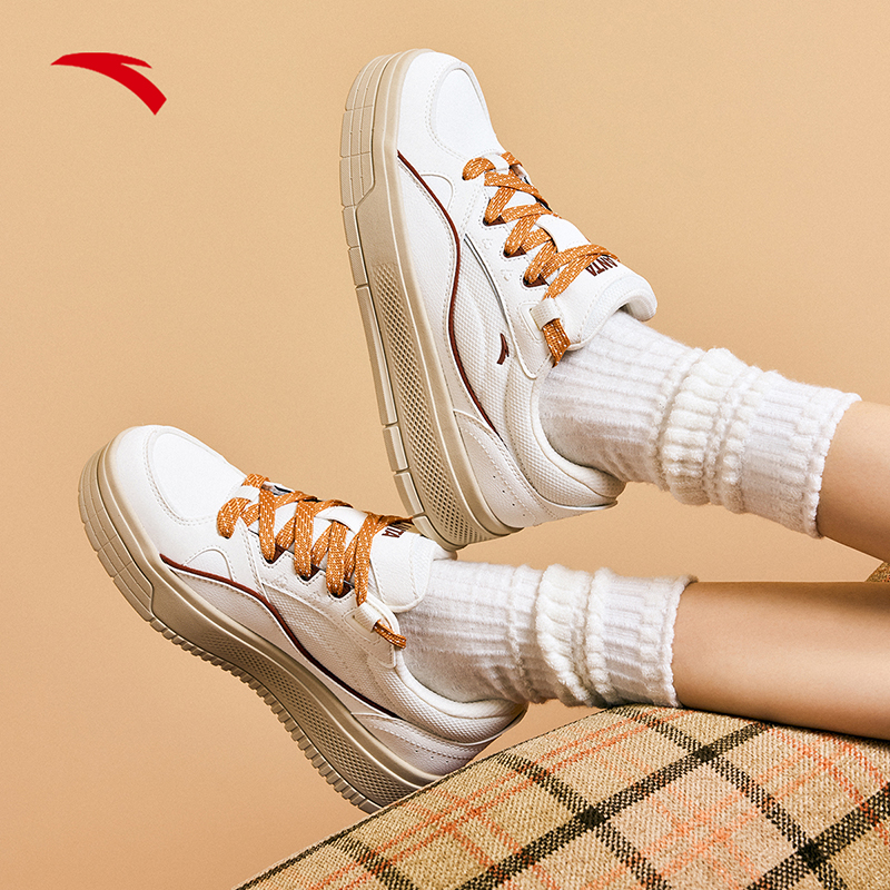 安踏轻风透气板鞋男女2025新款厚底增高轻便学生休闲鞋922418065