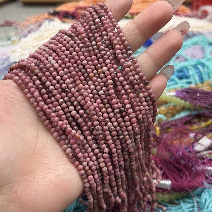 玛瑙/玉髓珠宝半成品未镶嵌一条3mm左右蔷薇